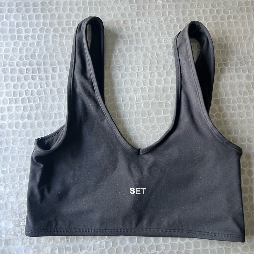 Set Active Box Dip Sports Bra, Black